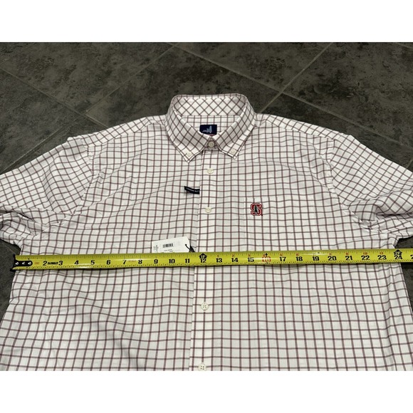 NWTS Mens johnnie-O Signor Prep-Formance Button Up Shirt XL Stanford NCAA Maroon - Picture 5 of 7